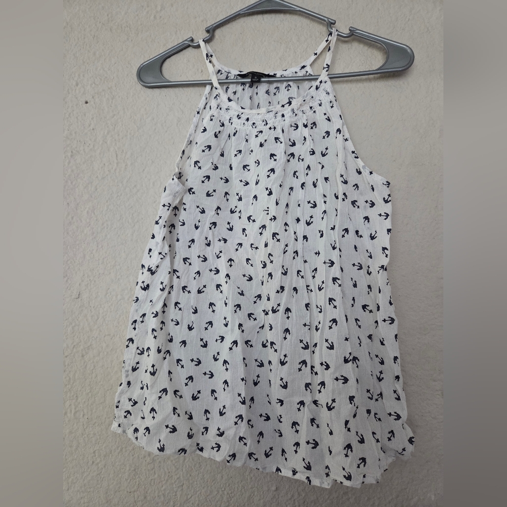 Banana Republic Blue and White Printed Blouse
